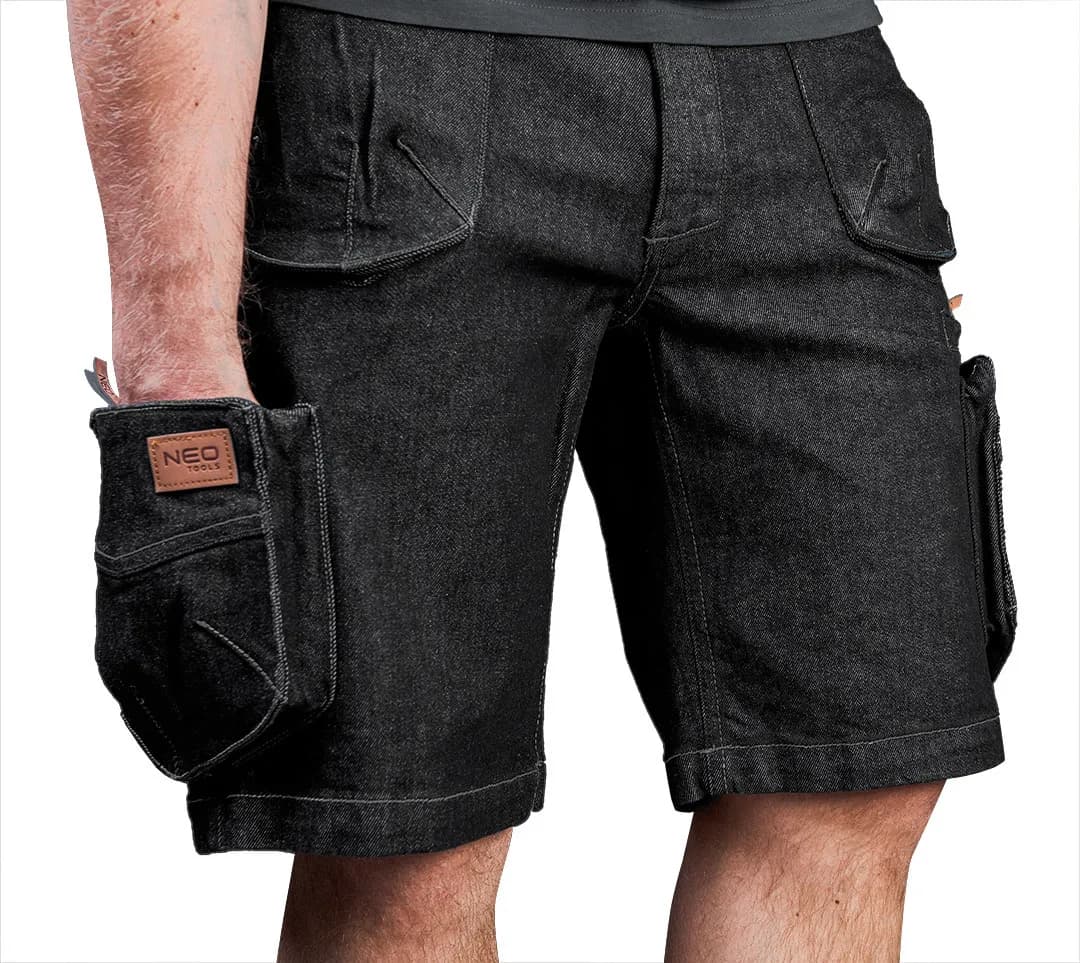Рабочие джинсовые шорты NEO 81-273 DENIM BLACK L - 348721717