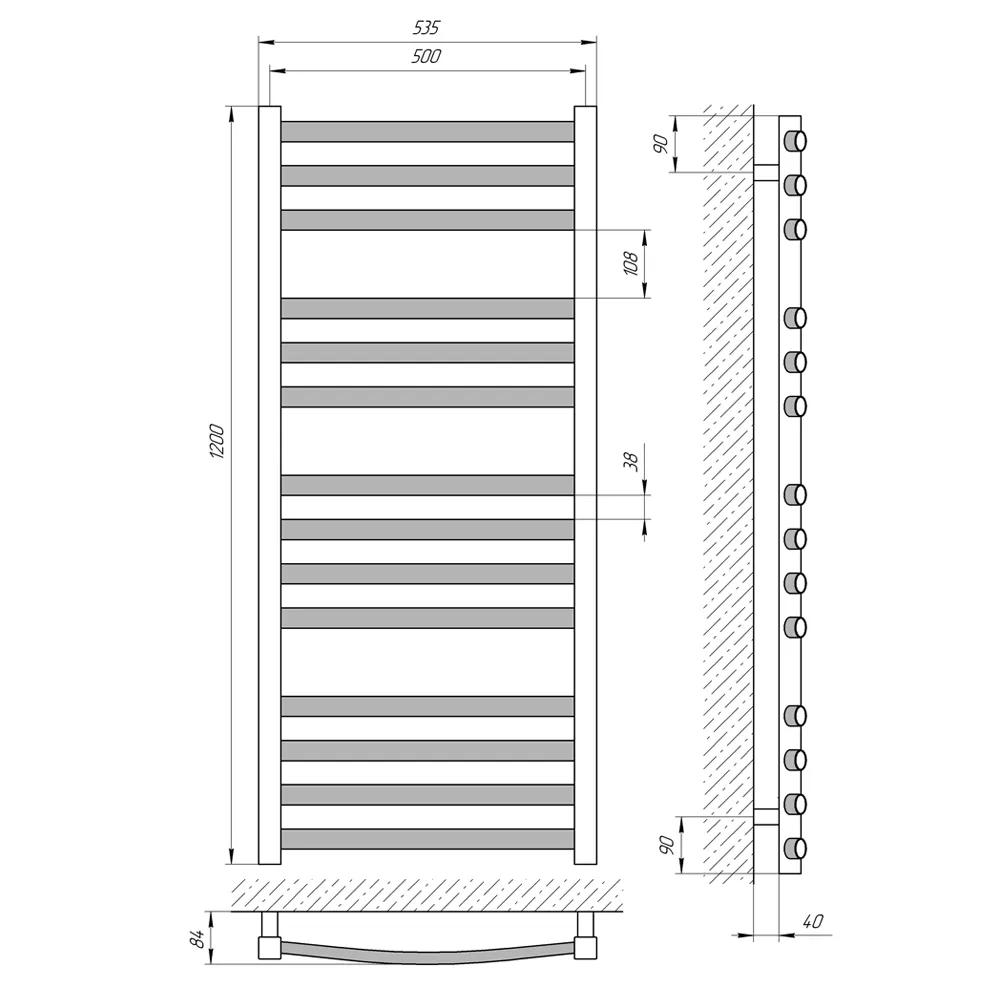 Рушникосушарка водяна Laris Гранд П14 500 х 1200 - 364254