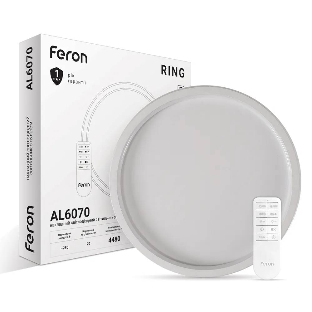 Светодиодная накладная люстра Feron AL6070 RING 70Вт белый - 364475