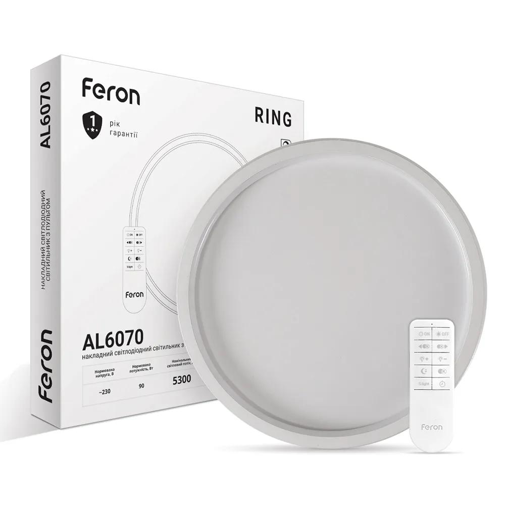 Світлодіодна накладна люстра Feron AL6070 RING 90Вт білий - 364478