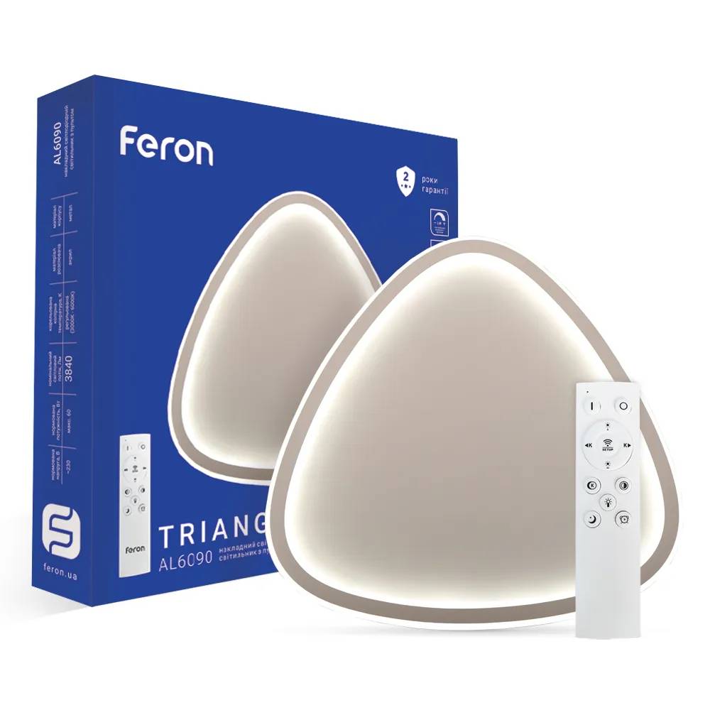 Світлодіодна накладна люстра Feron AL6090 TRIANGLE 60Вт білий - 364484