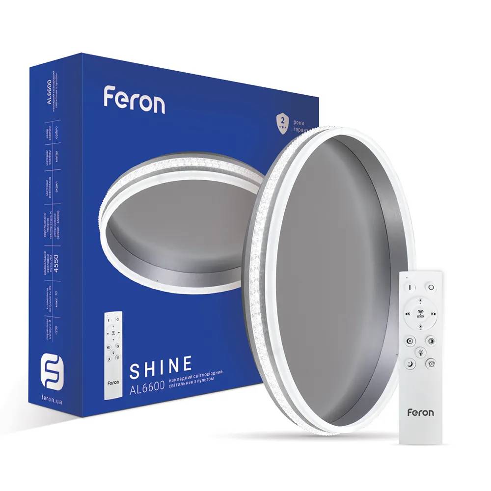 Накладная светодиодная люстра Feron AL6600 SHINE 70Вт серебро - 364493