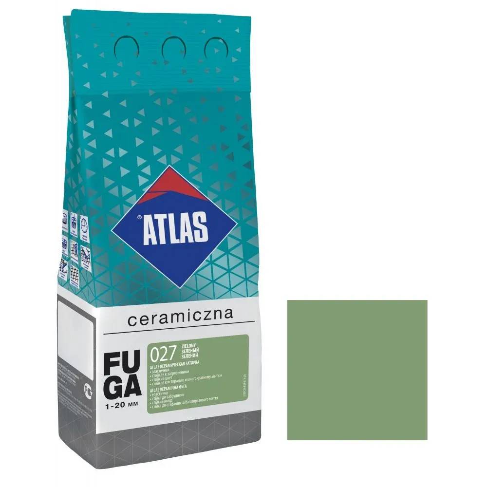 027 Эластичная смесь для швов Atlas (1-7мм) зеленый, 2 кг - 366269