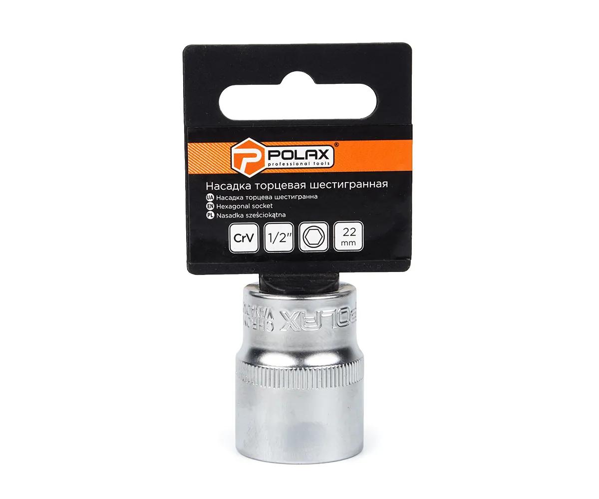 Головка торцева автомобільна шестигранна 22 мм, 1/2", Polax - 366437