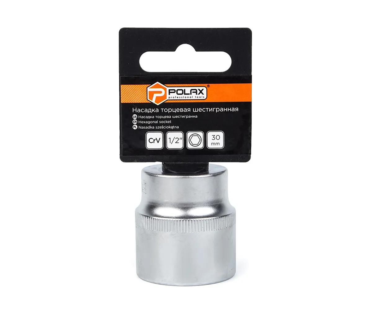 Головка торцева автомобільна шестигранна 30 мм, 1/2", Polax - 366441