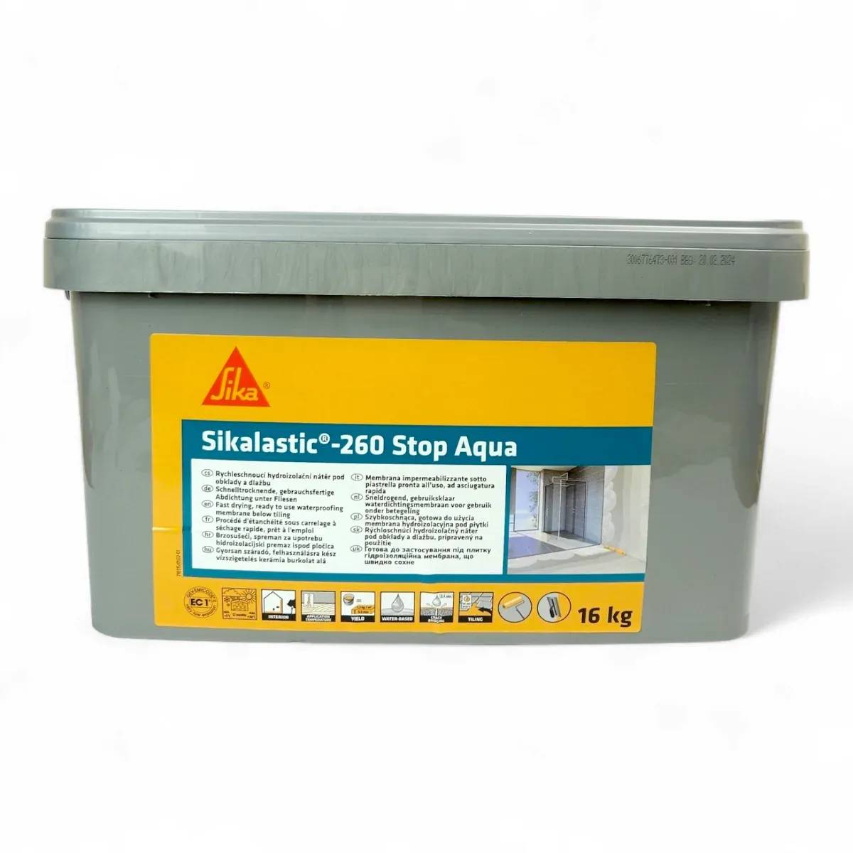 Рідке гідроізоляційне покриття Sikalastic - 260 Stop Aqua, відро, 16 кг - 375371