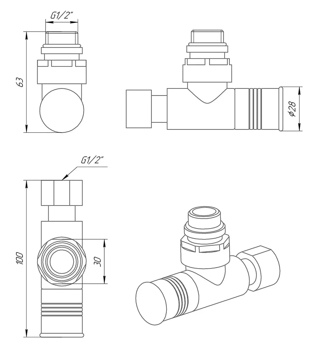 Кран кутовий Laris 1/2" - 1/2" (LX-4702) - 837253985