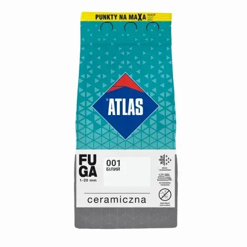 001 Керамічна фуга для швів Atlas (1-20мм) білий, 5 кг - 377478