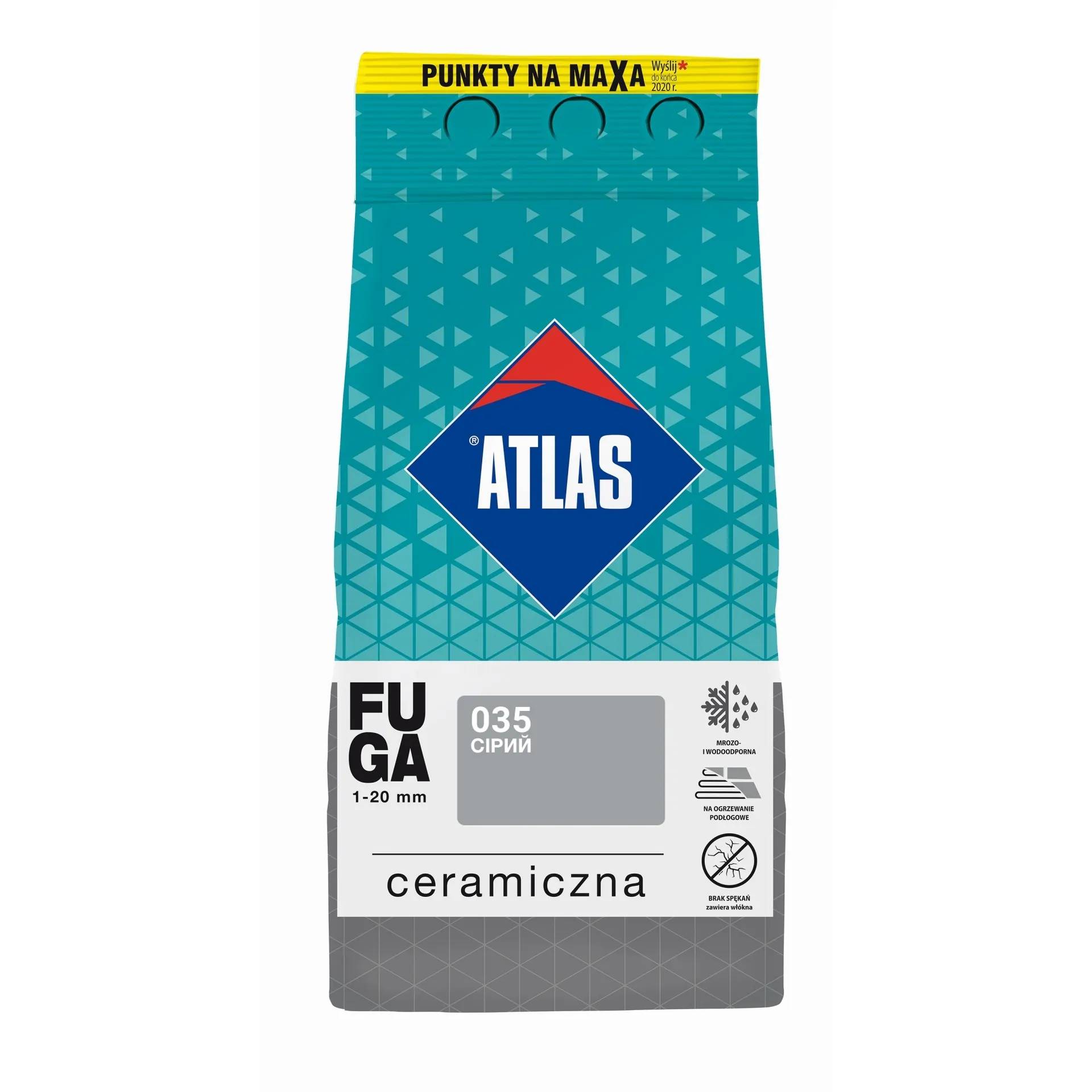 035 Керамічна фуга для швів Atlas (1-20мм) сірий, 2 кг - 377507