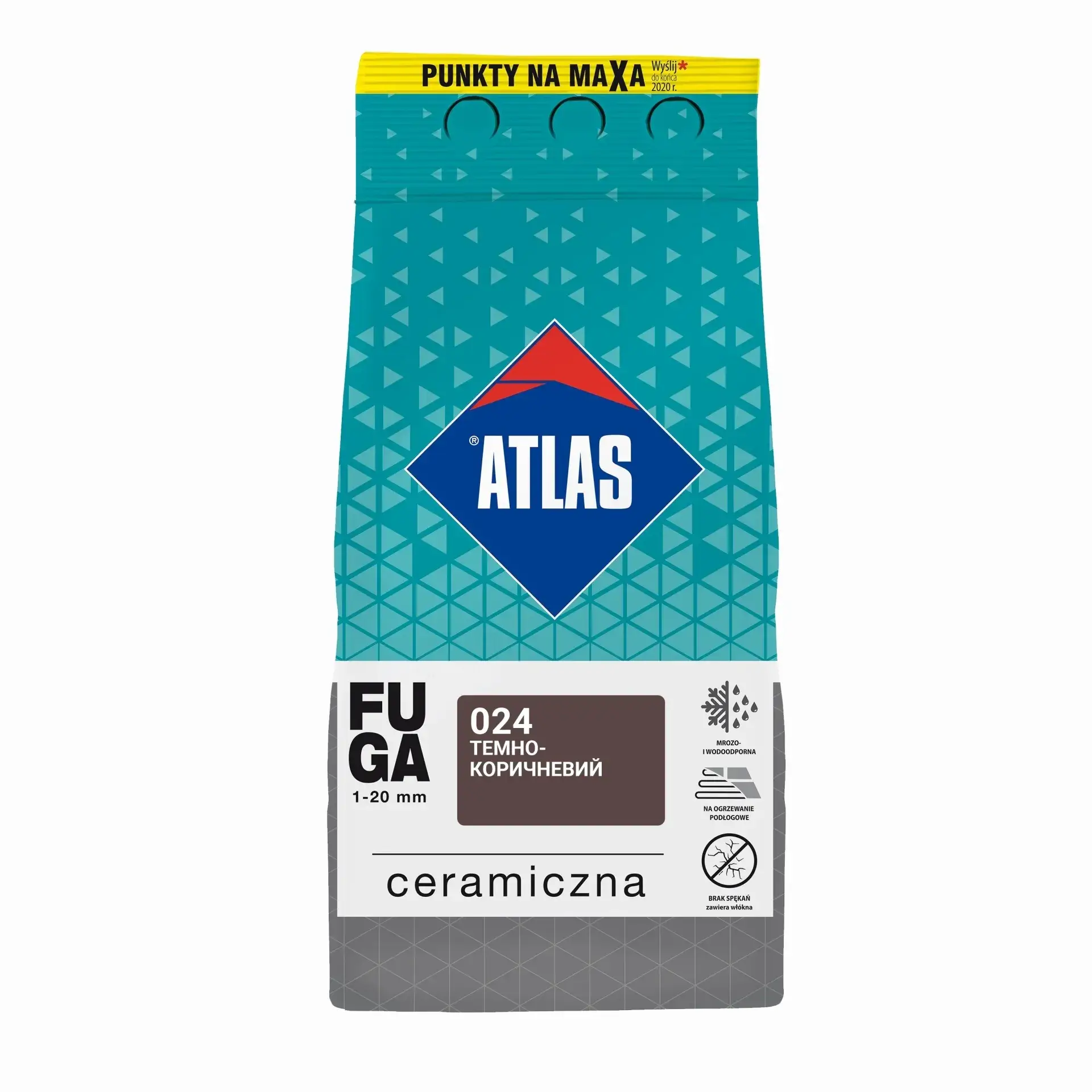 024 Керамічна фуга для швів Atlas (1-20мм) темно-коричневий, 2 кг - 377509