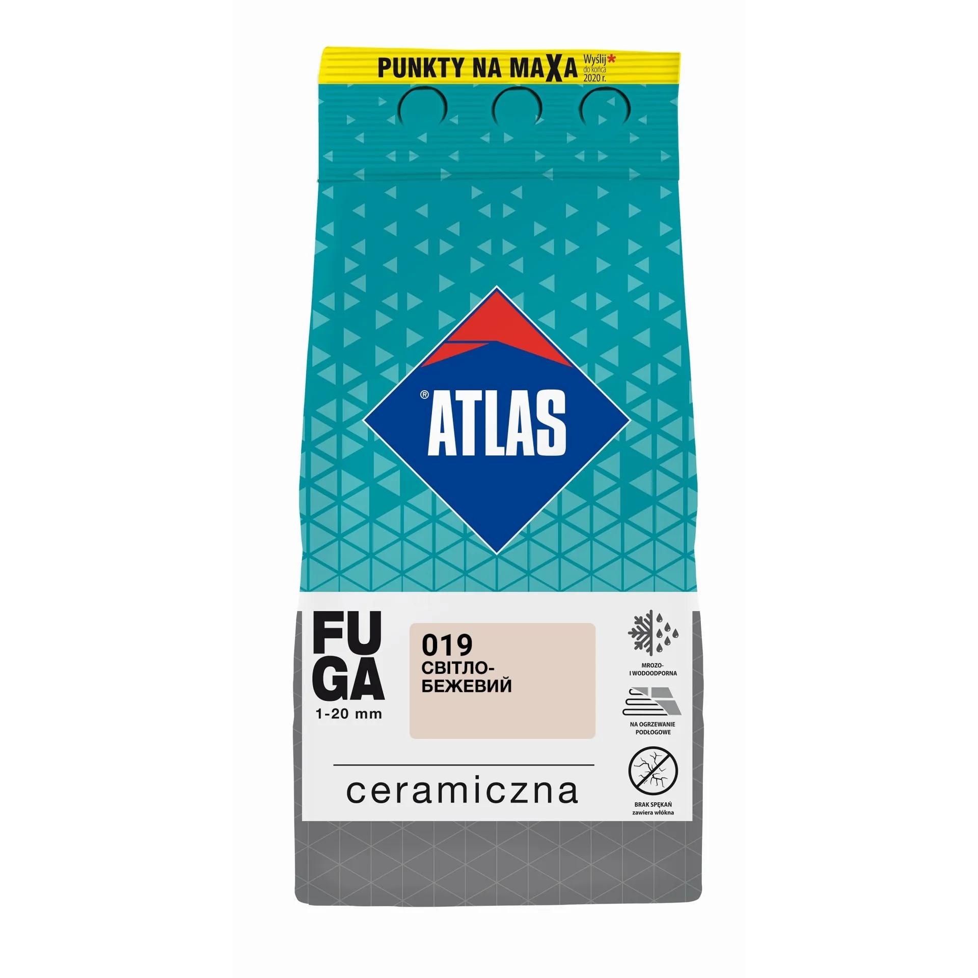 019 Керамічна фуга для швів Atlas (1-20мм) світло-бежевий, 2 кг - 377513