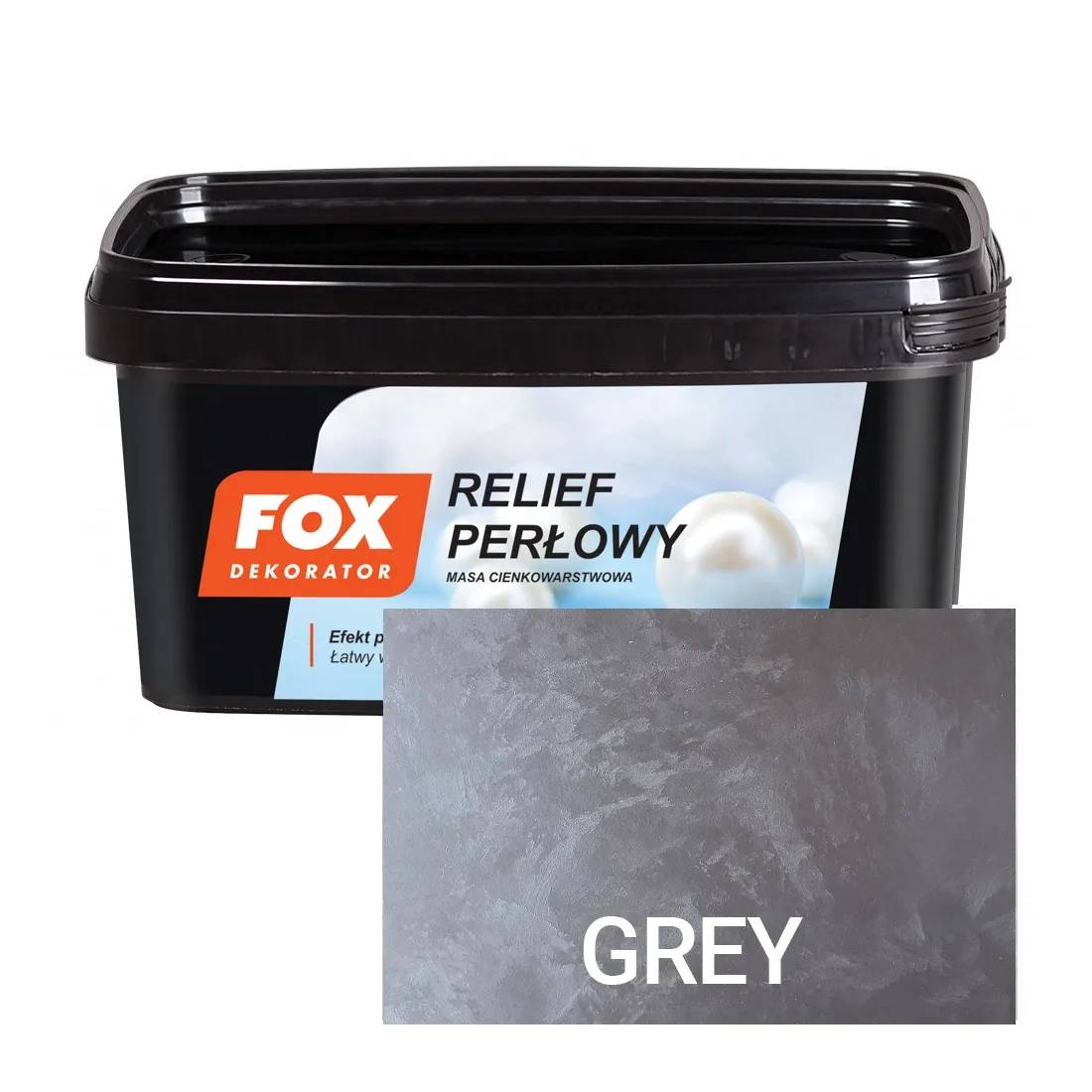 Фарба структурна Fox Dekorator Relief Perlowy GREY сіра 1л - 379827