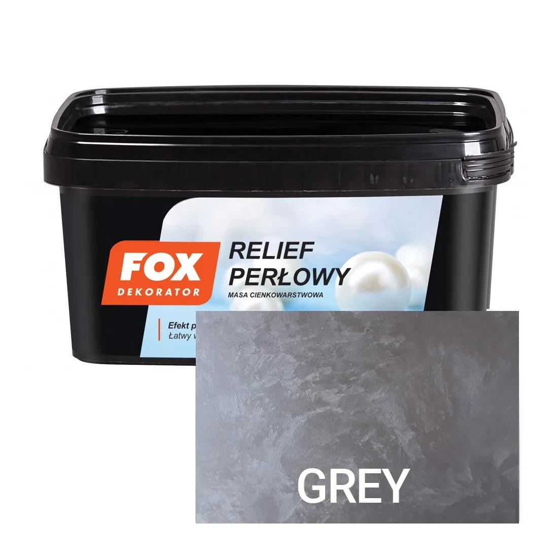 Фарба структурна Fox Dekorator Relief Perlowy GREY сіра 1л - 379827