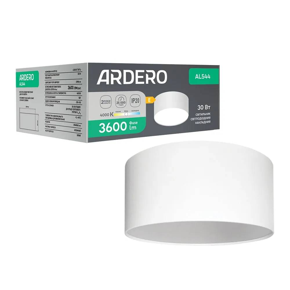 Світлодіодний накладний світильник Ardero AL544 30Вт 4000K білий - 381057