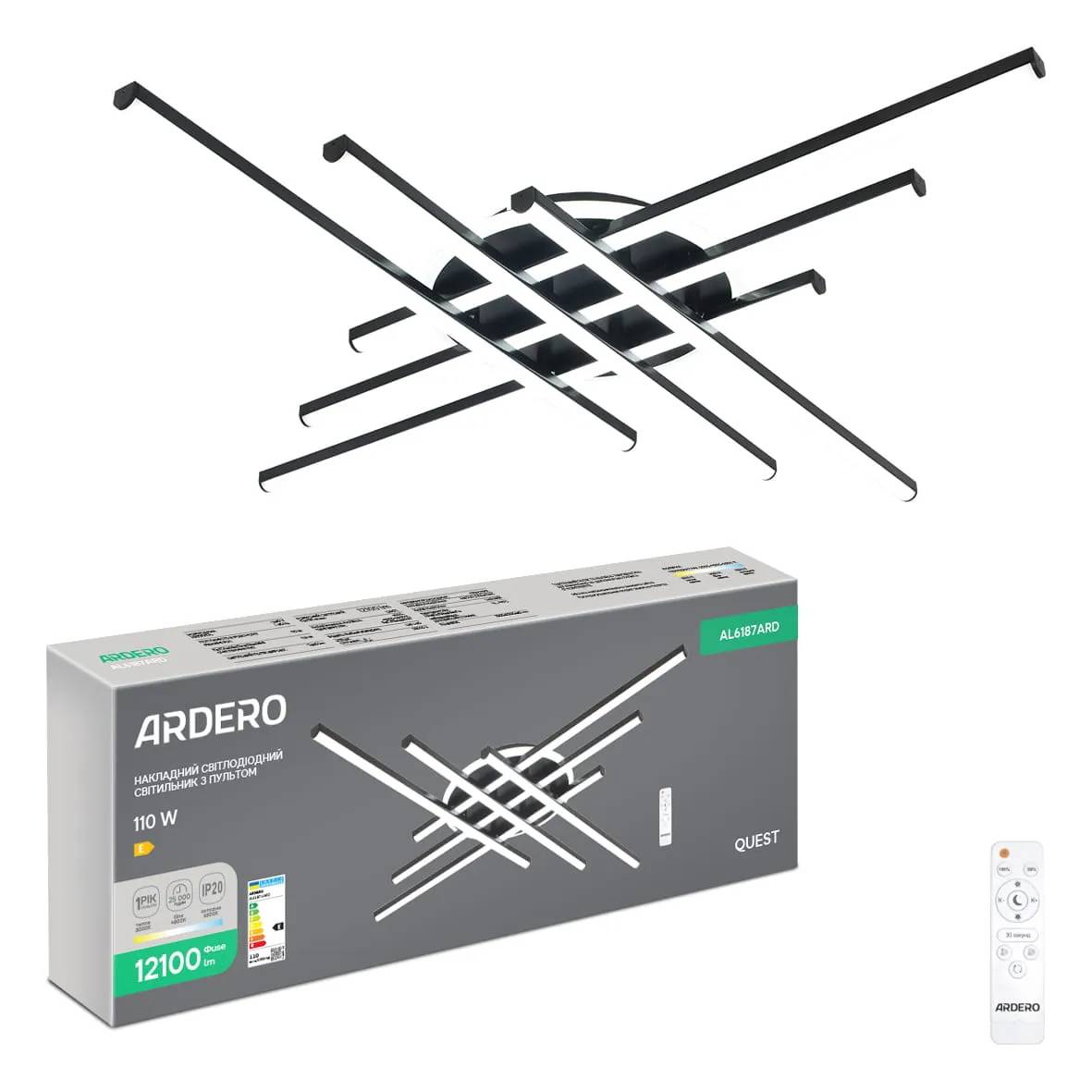 Светодиодный светильник Ardero AL6187ARD QUEST 110Вт черный - 381168
