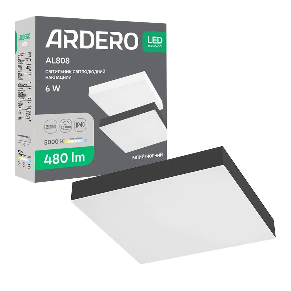 Світлодіодний накладний світильник Ardero AL808 6Вт 5000K чорний - 381404