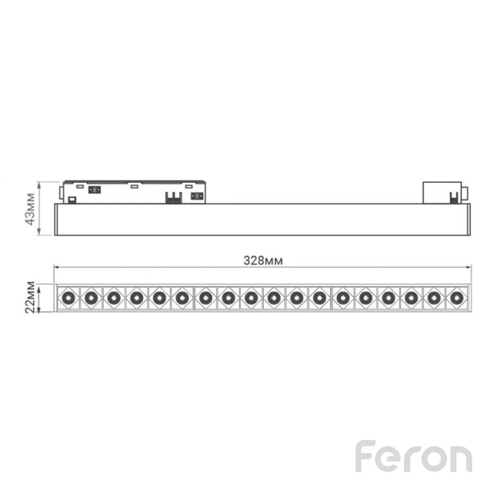 Світлодіодний магнітний трековий світильник Feron MGN300 18Вт 4000K чорний - 383996