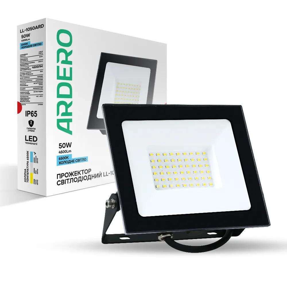 Світлодіодний прожектор Ardero LL-1050ARD 50Вт 6500K чорний - 808993252