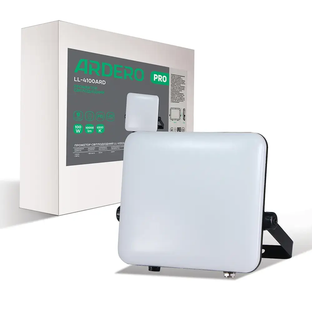 Світлодіодний прожектор Ardero LL-4100ARD PRO 100Вт 6500K чорний - 384464