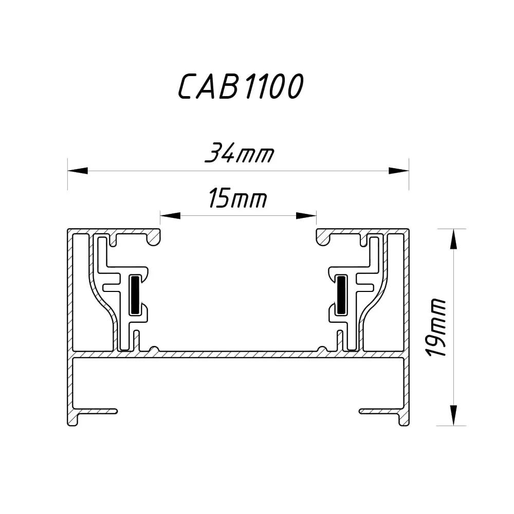 Шинопровод однофазный Feron CAB1100 2м черный - 387555