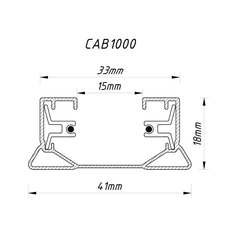 Шинопровод однофазный Feron CAB1000 1м белый - 387561