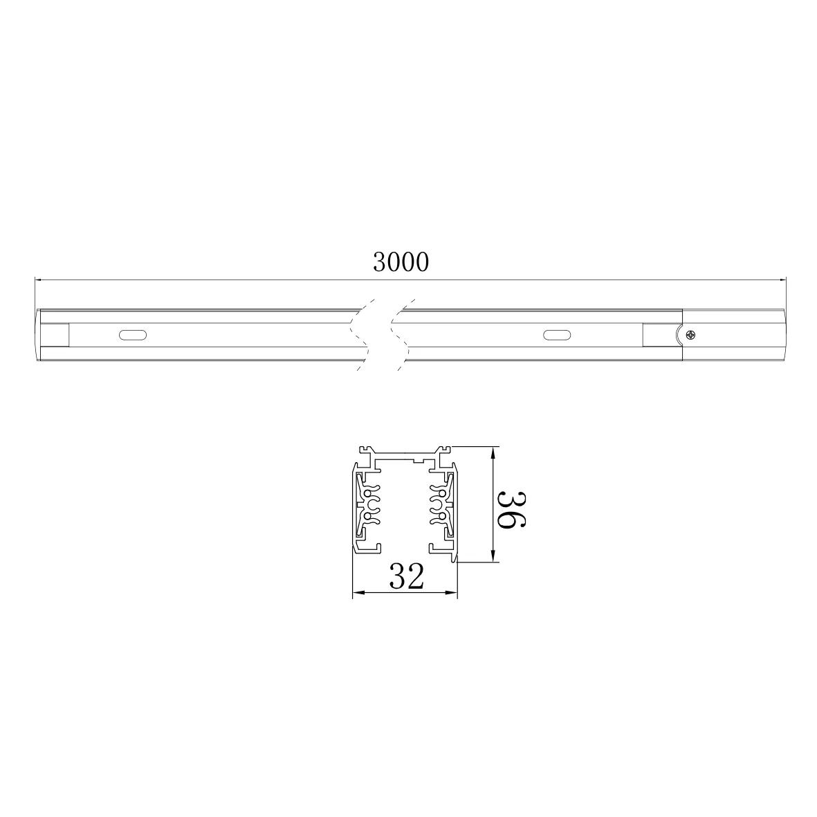 Шинопровод Ardero CAB1300 трехфазный 3м черный - 387565