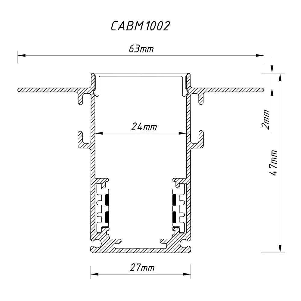Шинопровод Ardero CABM1002 черный встроенный 2м - 387578