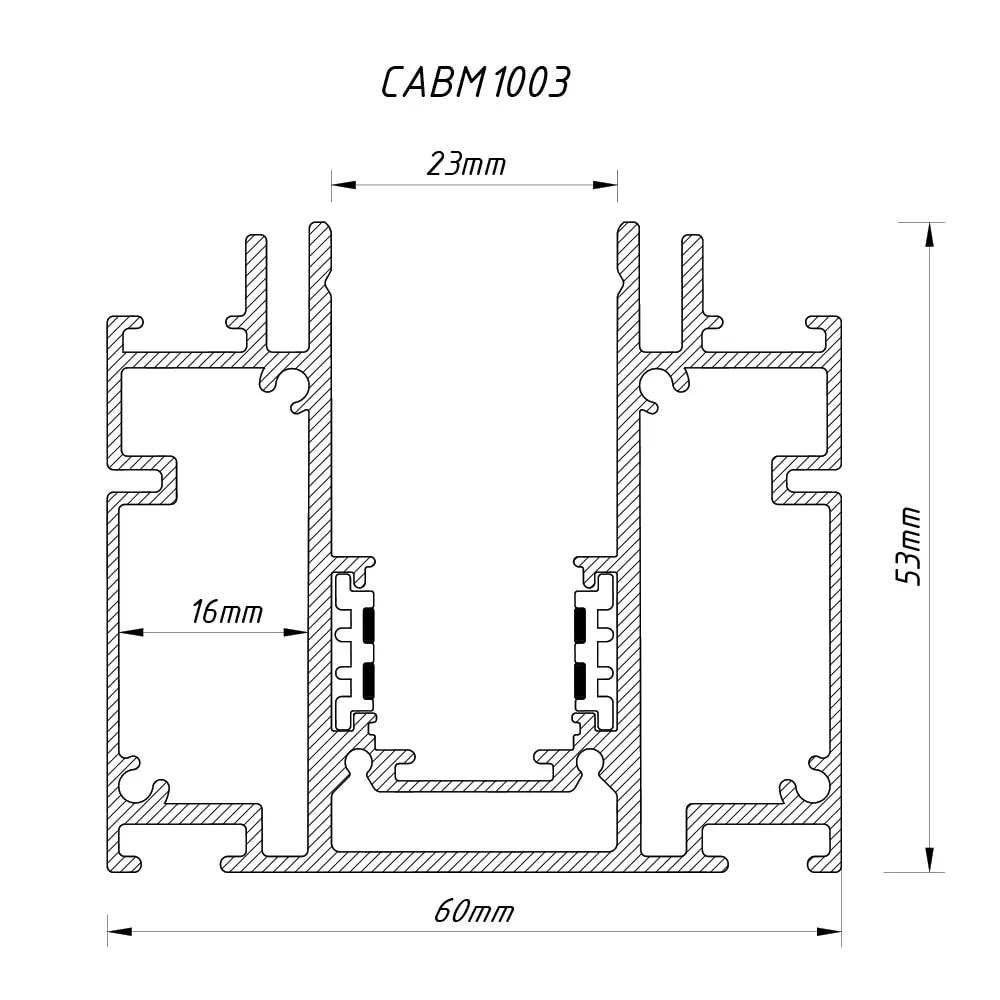 Шинопровод Ardero CABM1003 черный встроенный 3м - 387584