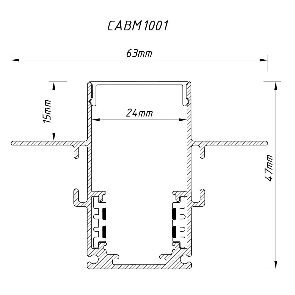 Шинопровод Feron CABM1001 черный встроенный 3м - 387604