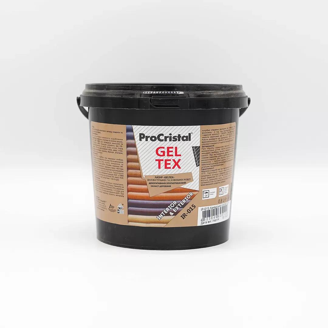Лазур водно-дисперсійна акрилова антисептична ProCristal Geltex IР-015, 9 л, графітовий - 394913