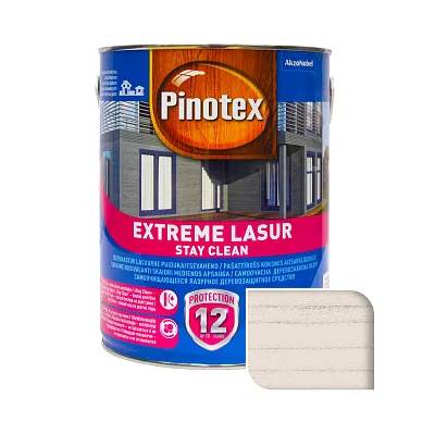 Лазурь деревозащитнная Pinotex Extreme Lasur, 3 л, снег, полуматовый - 395185