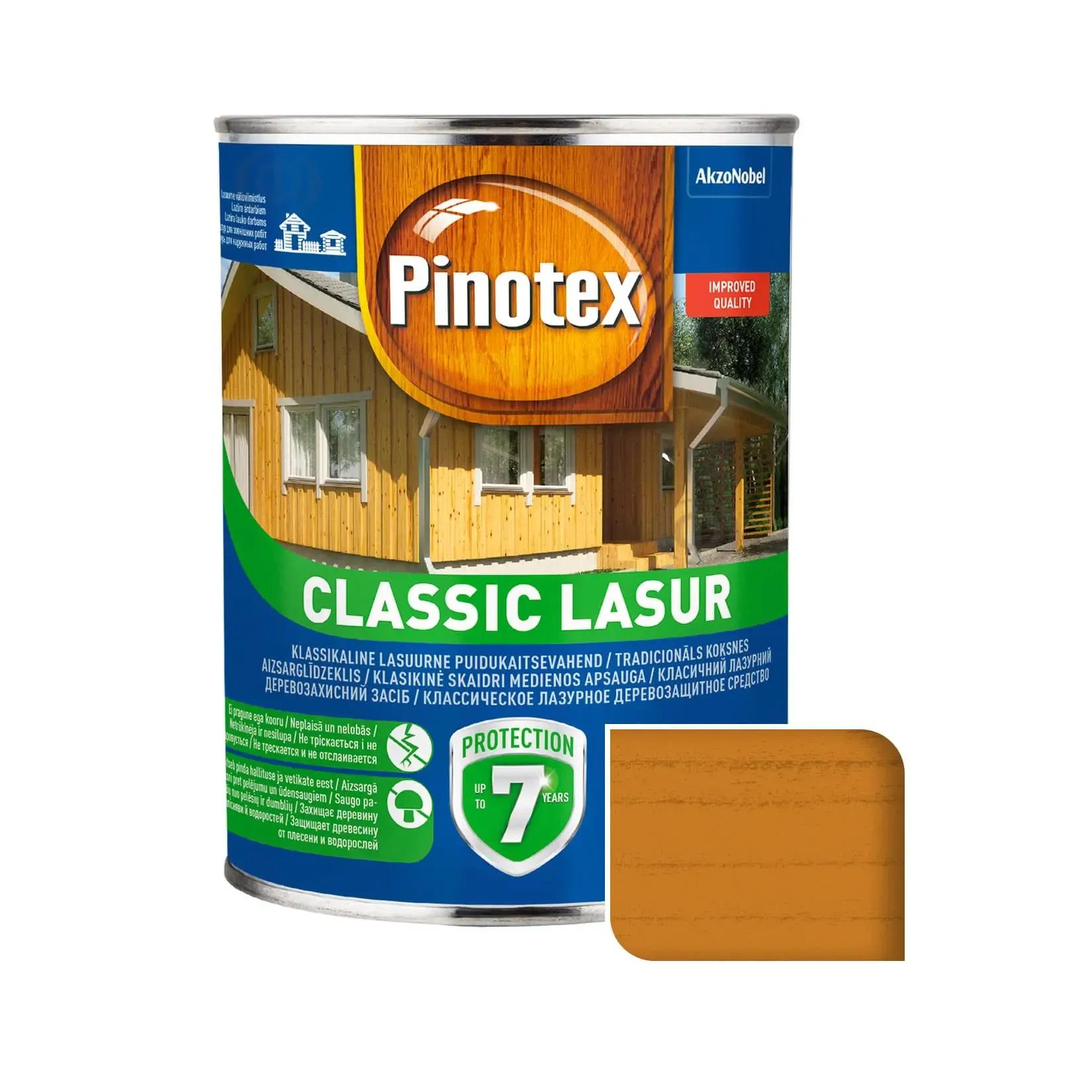 Лазур для деревини Pinotex Classic Lasur, 1 л, калюжниця, матовий - 395241