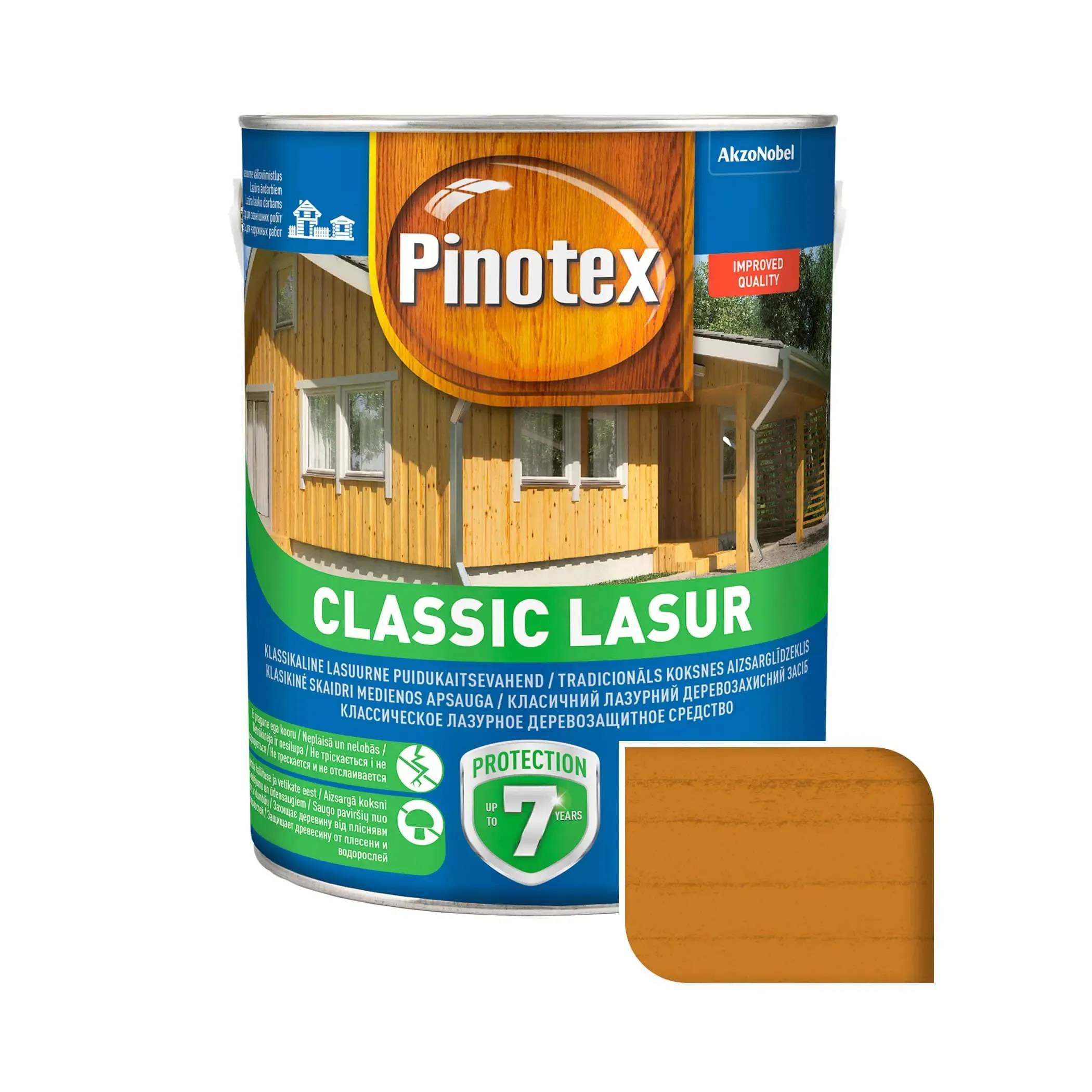 Лазур для деревини Pinotex Classic Lasur, 3 л, калюжниця, матовий - 395381