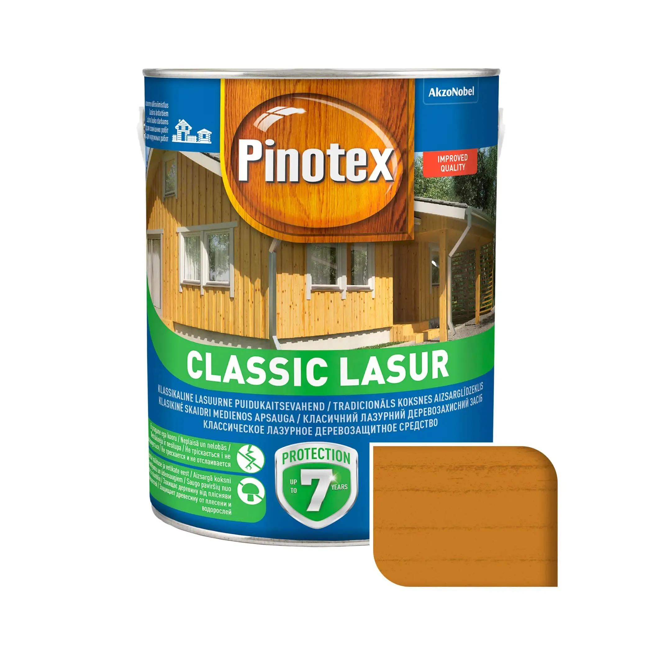 Лазур для деревини Pinotex Classic Lasur, 3 л, калюжниця, матовий - 395381