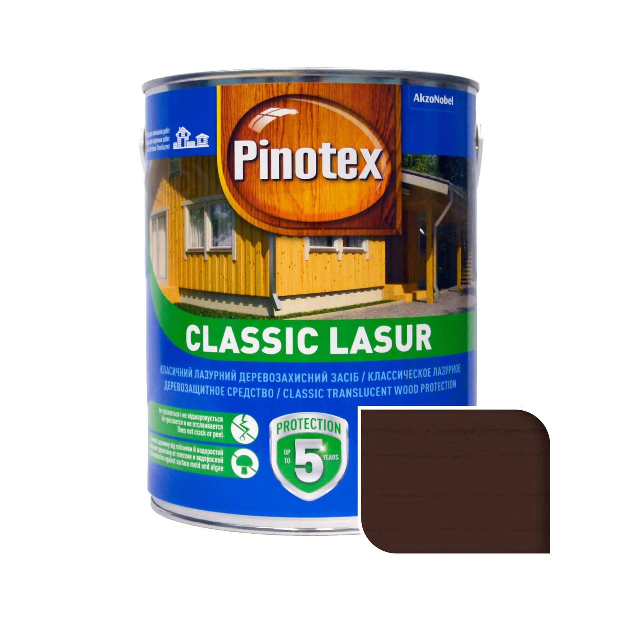 Лазур для деревини Pinotex Classic Lasur, 3 л, палісандр, матовий - 395401