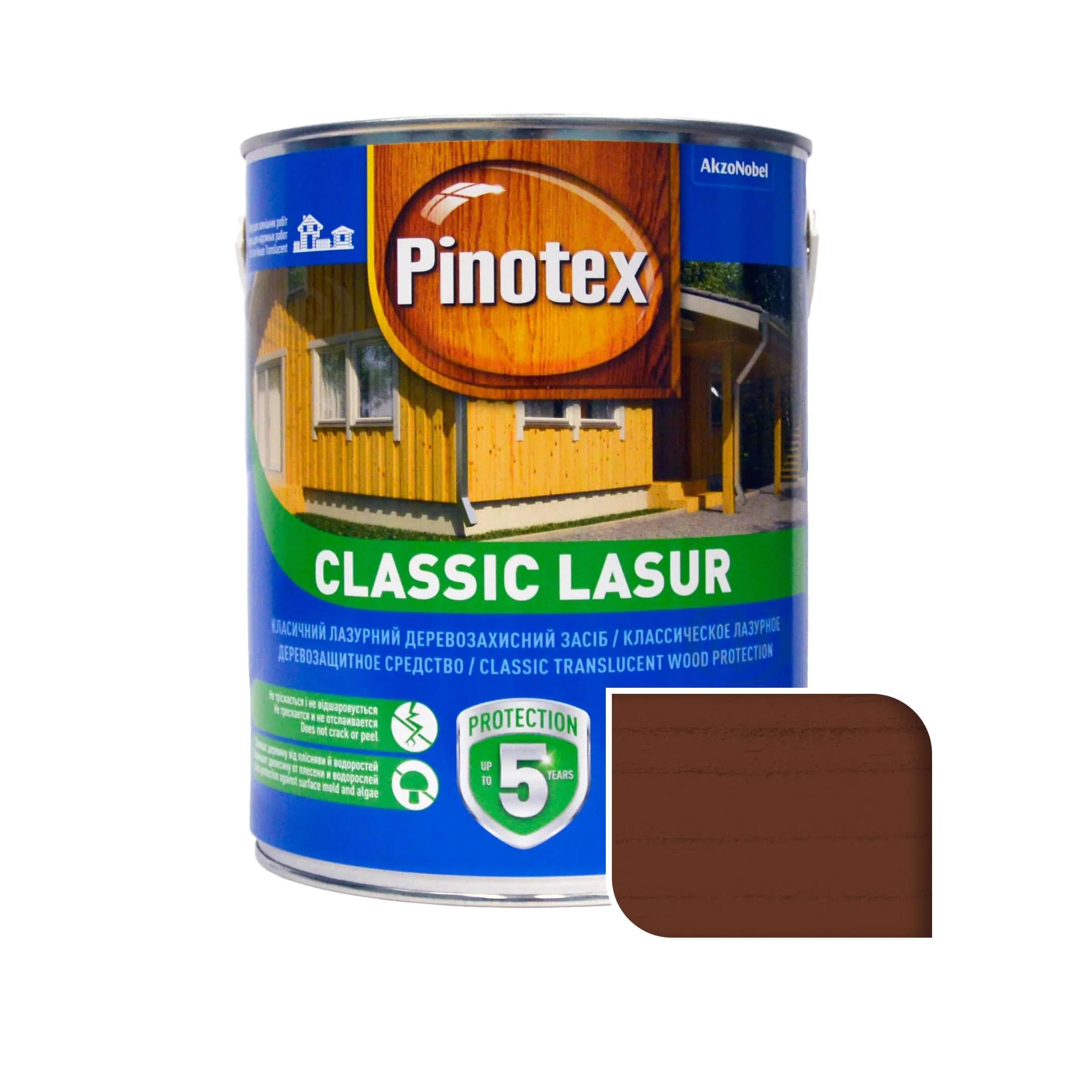Лазур для деревини Pinotex Classic Lasur, 3 л, тикове дерево, матовий - 395411