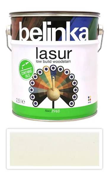 Краска-лазурь для древесины Belinka Lasur, 2,5 л, 11 белая - 395774