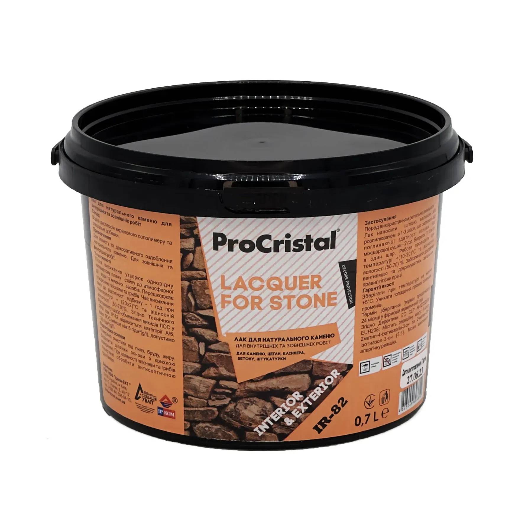Лак для натурального камня ProCristal Lacquer For Stone ІР-82, 0,7 л, бесцветный - 396812