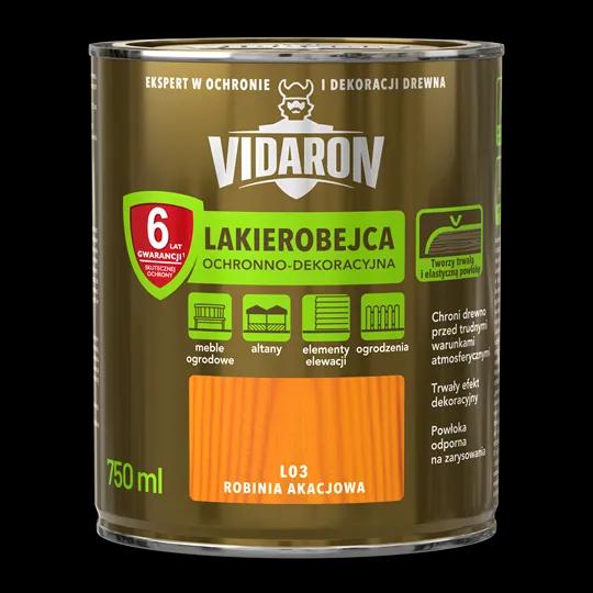 Лак защитно-декоративный для древесины Vidaron, 0,75 л, L03 белая акация, глянцевый - 396866