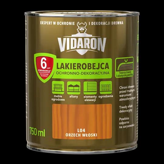 Лак захисно-декоративний для деревини Vidaron, 0,75 л, L04 грецький горіх, глянсовий - 396868