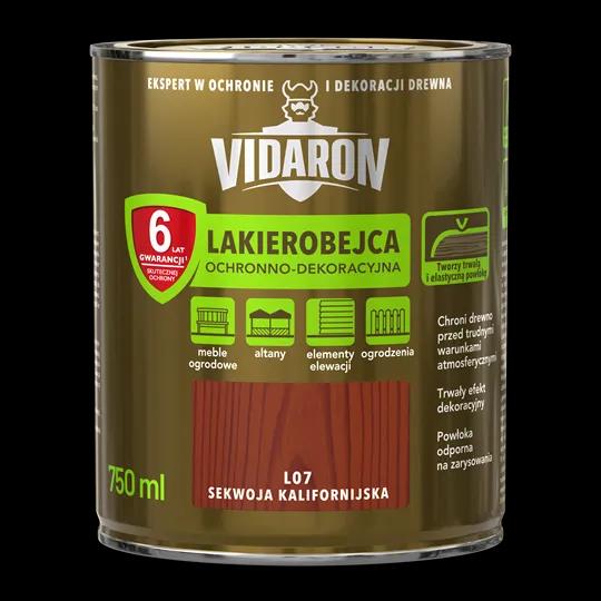 Лак захисно-декоративний для деревини Vidaron, 0,75 л, L07 каліфорнійська секвою, глянсовий - 396874