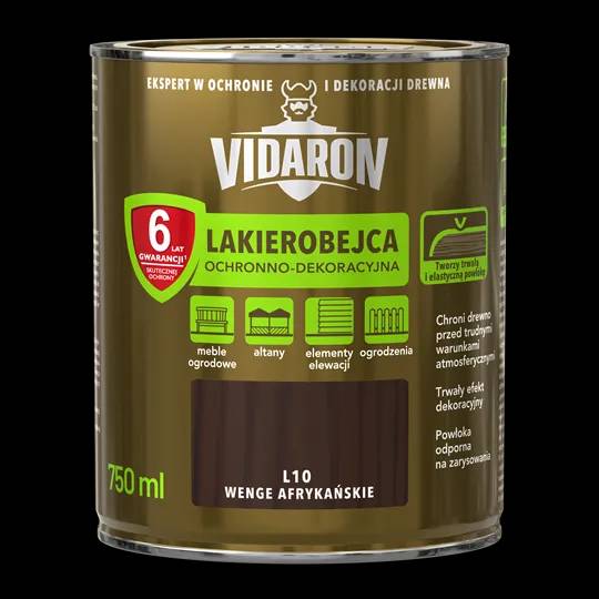 Лак захисно-декоративний для деревини Vidaron, 0,75 л, L10 африканське венге, глянсовий - 396880