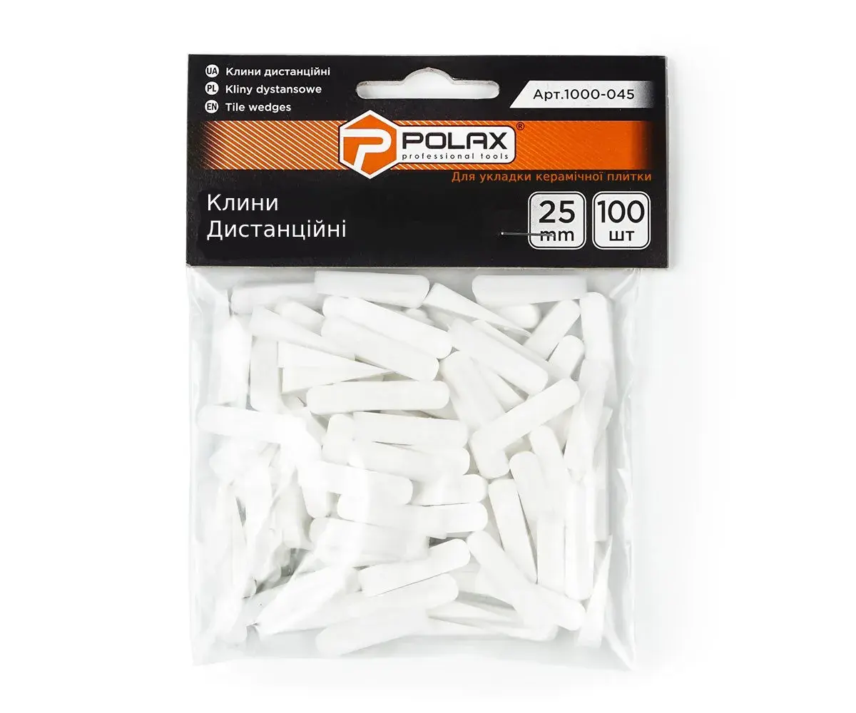 Клинья для плитки Polax дистанционные 25 мм 100 шт. (1000-045) - 403398
