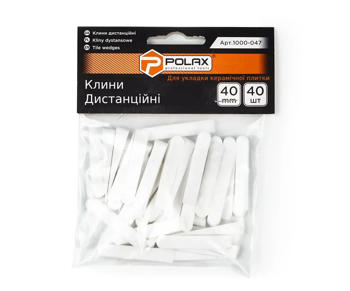 Клини для плитки Polax дистанційні 40 мм 40 шт. (1000-047) - 403404
