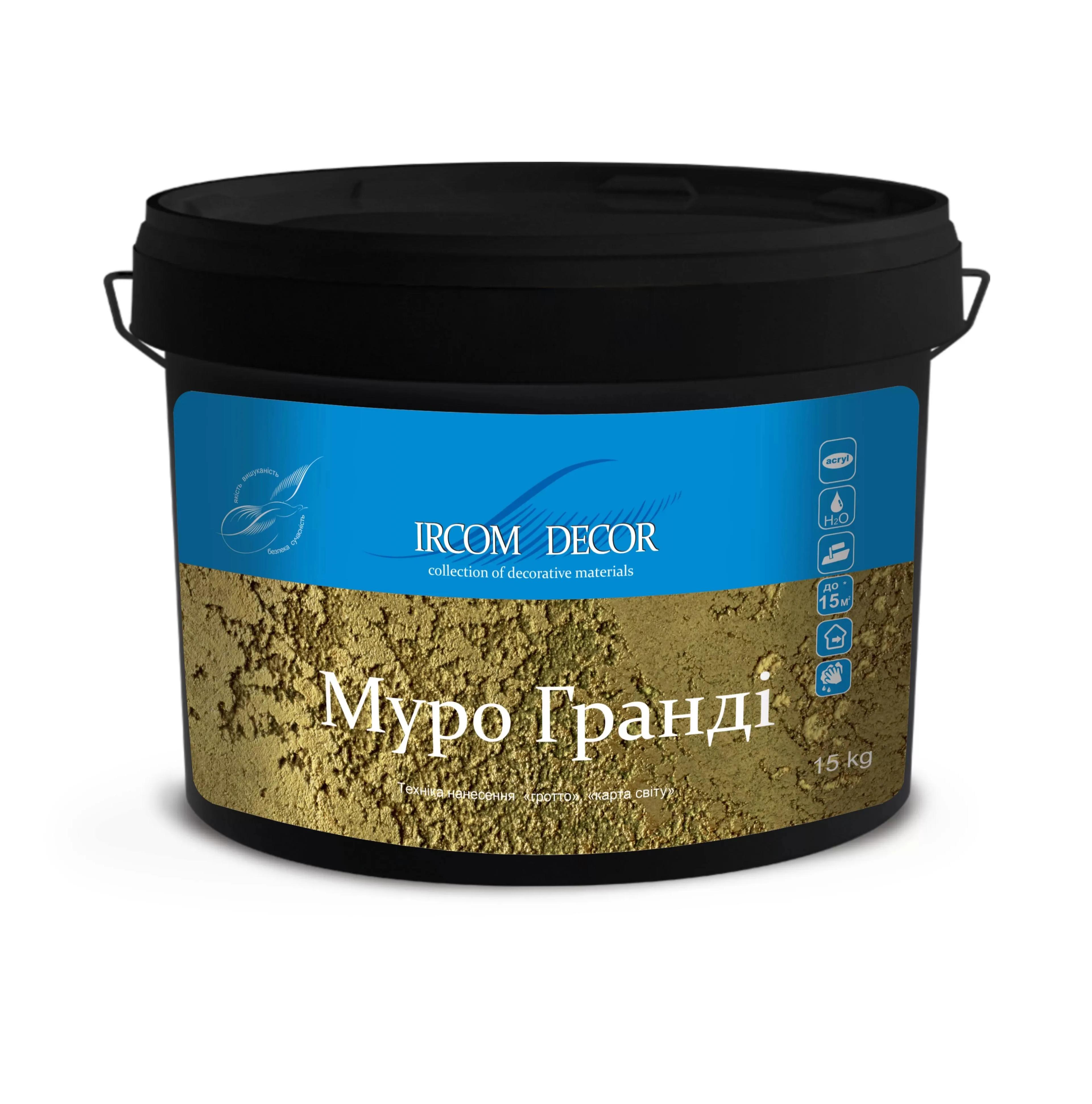 Штукатурка декоративна Ircom Decor Муро Гранді, 15 кг, білий - 403579