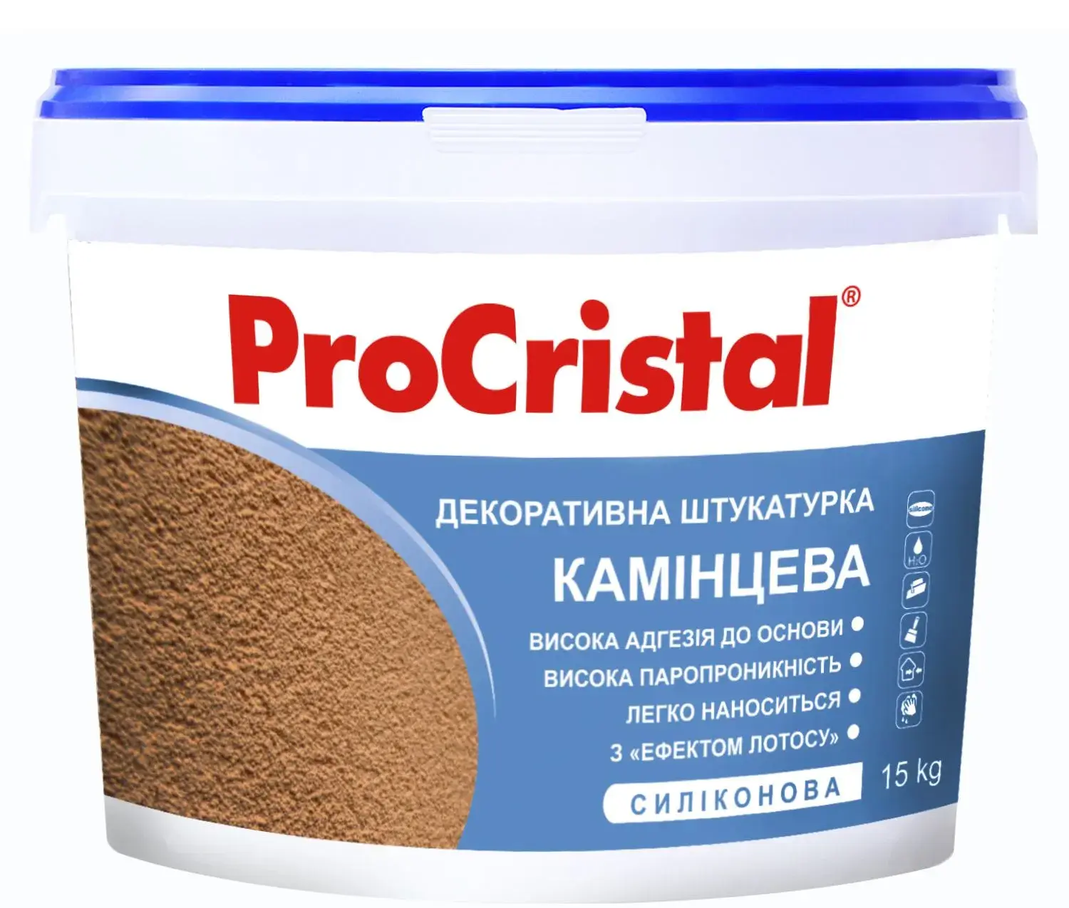 Штукатурка силіконова "Камінь" ІРКОМ ІР-58, 15 кг, білий, матовий - 403589