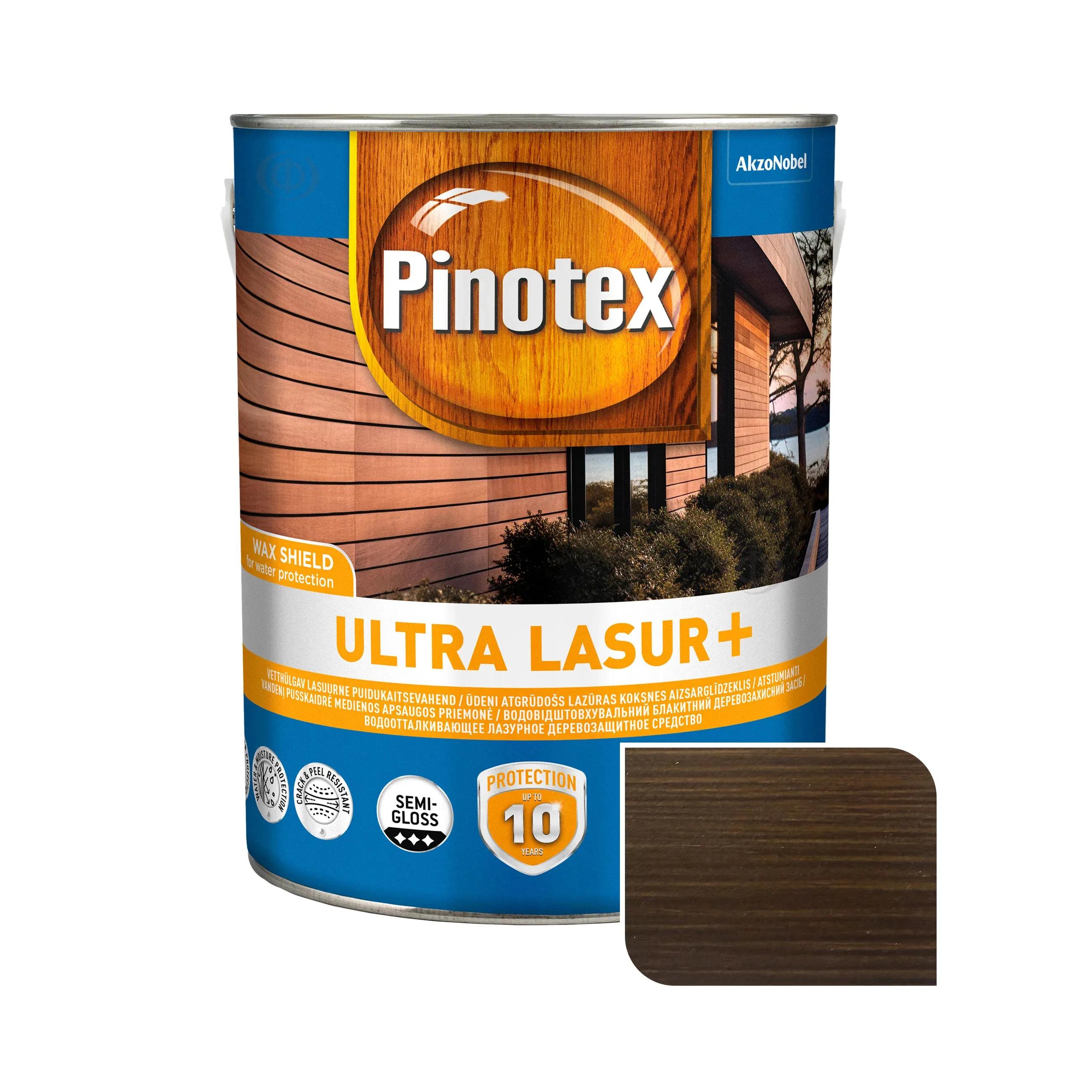Пропитка для дерева Pinotex Ultra Lasur+ с декоративным эффектом, палисандр, 3 л, полуглянцевый - 403993