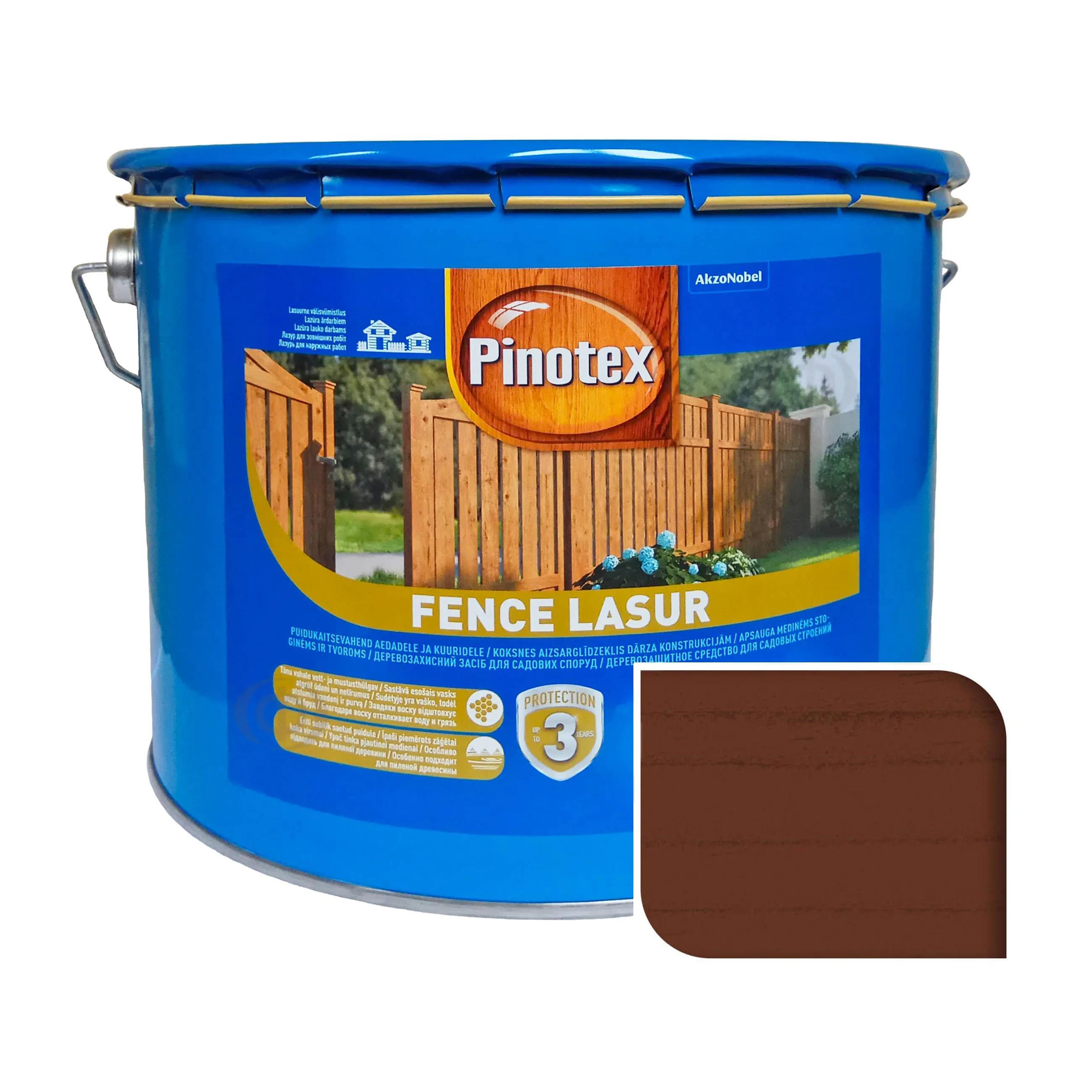 Пропитка для дерева Pinotex Fence, 10 л, тиковое дерево - 404028