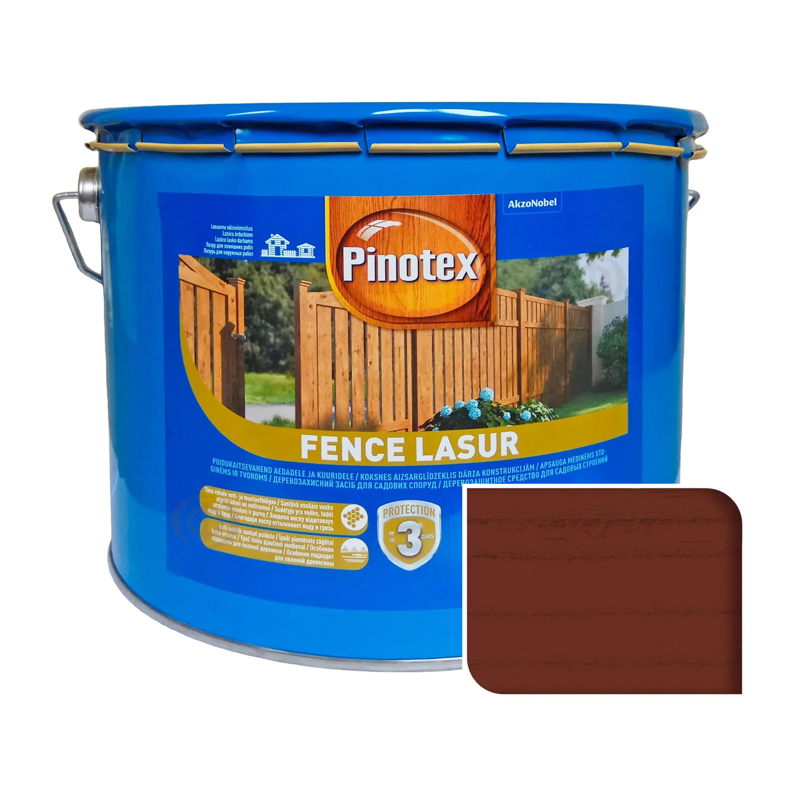 Просочення для дерева Pinotex Fence, 10 л, червоне дерево - 404037