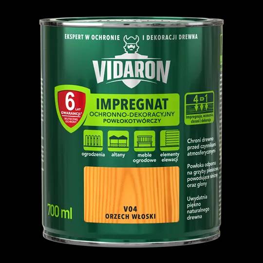 Просочення імпрегнат для деревини Vidaron, 0,7 л, V04 грецький горіх, матовий - 404088
